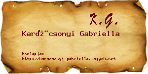 Karácsonyi Gabriella névjegykártya